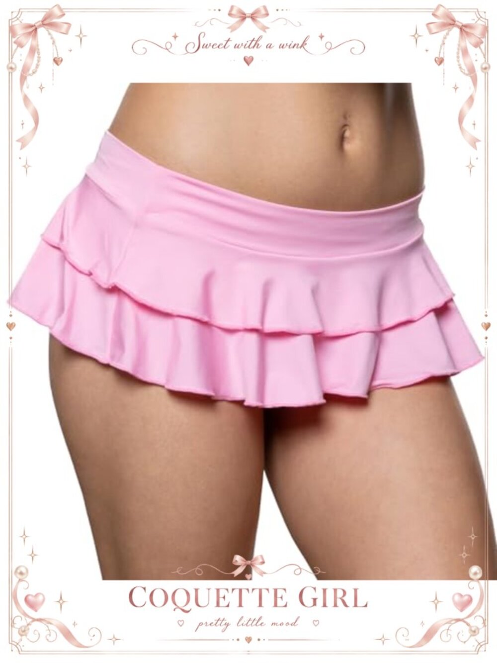 Pleated Mini Skirt Low Rise A-Line Ruffled Hem School Girl Style Women's S-XXL